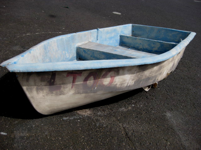 BOAT, Small Fibreglass Row Boat, 2.6mL - Blue & White